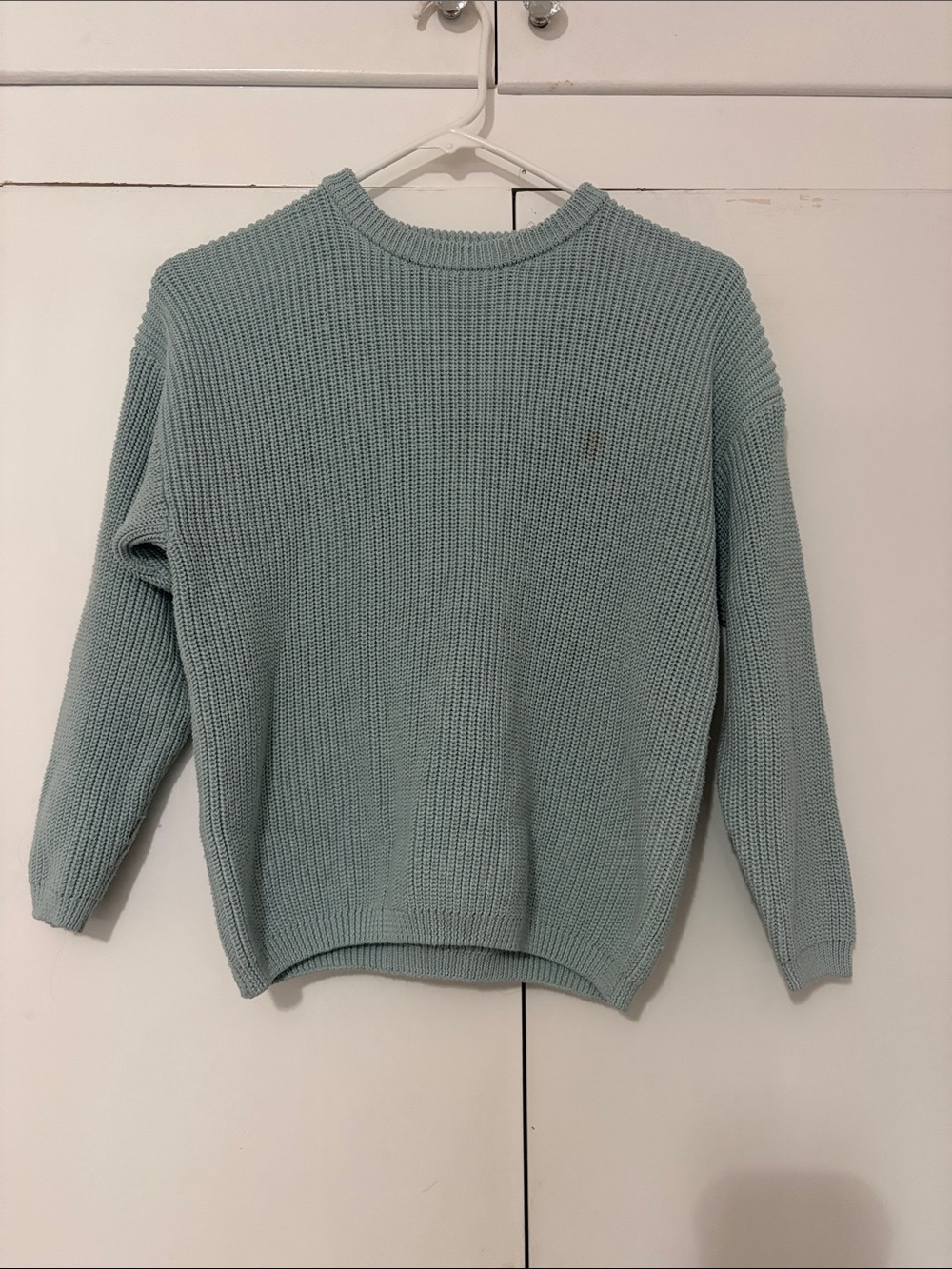 Classic Chunky Knit Sweater in Light Blue